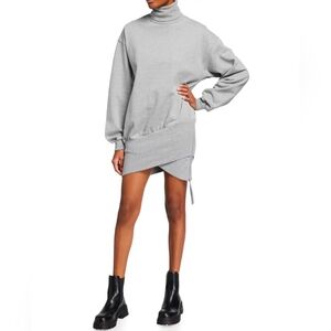 RETROFÊTE * REVOLVE Desreen Long Sleeve Cotton Sweater Dress in Gray siz…